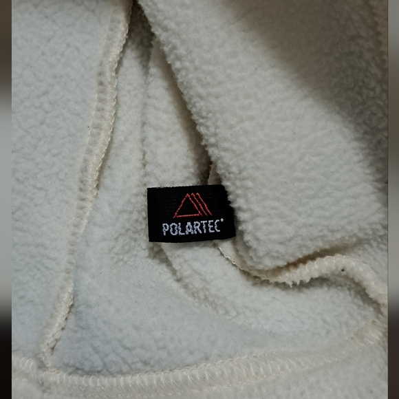 L.L. Bean Women's Cream Fleece Cardigan - Picture 2 of 4